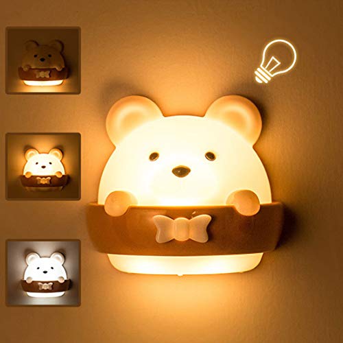 Luz Nocturna Infantil, Luz Mesita de Noche Infantil, Luz Nocturna Bebé, Lámpara de Noche de Carga USB Portátil Luz Amarilla Para Leer, Dormir y Relajarse, Luz de Noche Para Bebés en el Dormitorio