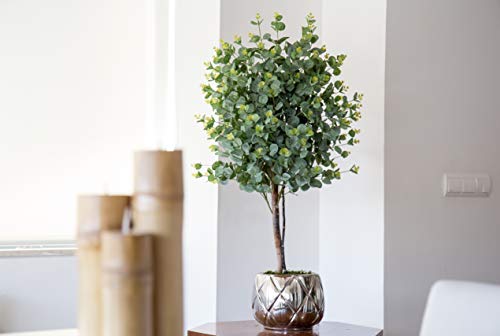 Maia Shop 1245 Eucalyptus Troncos Naturales, Elaborados con los Mejores Materiales, Ideal para Decoración de hogar, Árbol, Planta Artificial (105 cm), Mixto, Eucalipto