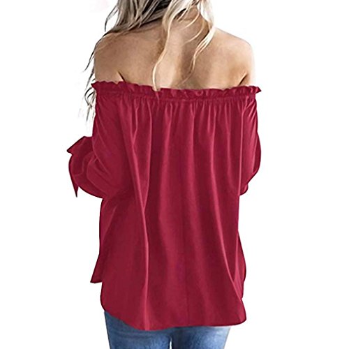 Manga del murc Mujer, Covermason Las Mujeres Batwing Manga Estrellas impresión Baggy Tops Blusa(M,Rojo)