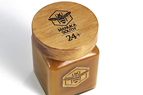 Manuka South UMF 24+ (MGO 1122+) Miel de Manuka de Nueva Zelanda – Edición limitada en caja de madera de haya con chapado en oro de 18c