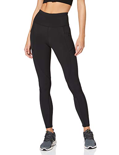 Marca Amazon - AURIQUE Leggings de Deporte Térmicos Mujer, Negro (Black), 38, Label:S