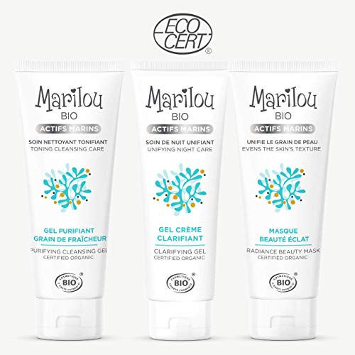 Marilou Bio – Gama Marina – Gel crema aclarante con activos marinos – Tubo de 50 ml – Bye los signos de Fatigue