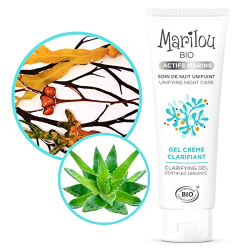 Marilou Bio – Gama Marina – Gel crema aclarante con activos marinos – Tubo de 50 ml – Bye los signos de Fatigue