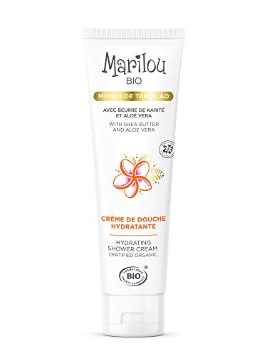 Marilou Bio – Gama Monoï – Crema de ducha con aceite de monoï de Tahití – Tubo de 150 ml – Llévese de viaje en su cuarto de baño.