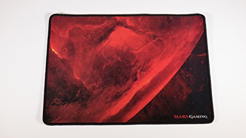 Mars Gaming MRMP0, Alfombrilla Gaming, Base Caucho,Borde Reforzado, 35x25cm, Rojo