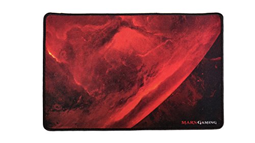 Mars Gaming MRMP0, Alfombrilla Gaming, Base Caucho,Borde Reforzado, 35x25cm, Rojo