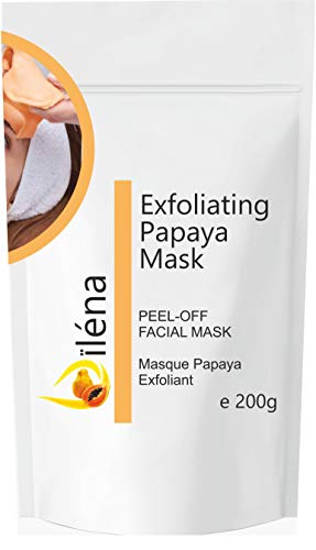 Mascarilla facial hidratante de alginato en polvo, removedor de espinillas Mascarilla puntos negros Mascarilla Vegan, sin aclarado, exfoliante 200 g (Mascarilla exfoliante de Papaya)