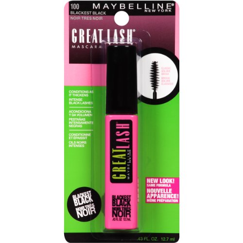 MAYBELLINE - Great Lash Washable Mascara 100 Blackest Black - 0.43 fl. oz. (12.7 ml)