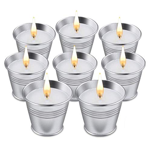 McNory 8 Velas de Citronela Antimosquitos,Velas Aromaticas Perfumadas de Cera de Soja,Velas Repelentes de Insecto Mosquitos para Exteriores,Camping,Jardín