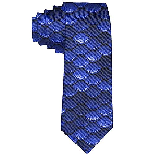 Men 'S Beautiful Cobalt Sea Blue Mermaid Fish Squales Poliestere Seta Casual Gentleman Cravatta Cravatta Regalo-Taglia unica