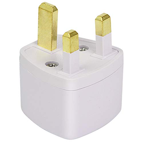 MENGS 6X adaptador de enchufe de viaje para el Reino Unido Inglaterra Reino Unido 3 clavija (AC 250V 13 Color: Blanco) con material de ABS para conexión universal