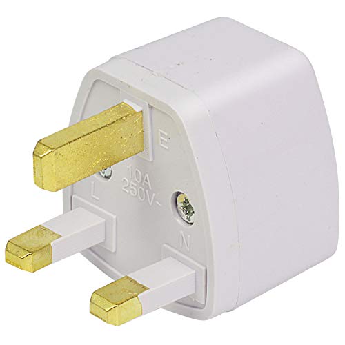 MENGS 6X adaptador de enchufe de viaje para el Reino Unido Inglaterra Reino Unido 3 clavija (AC 250V 13 Color: Blanco) con material de ABS para conexión universal