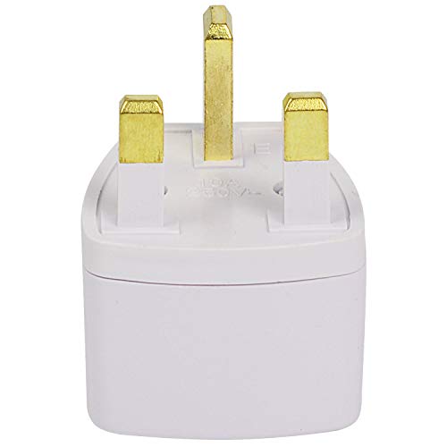 MENGS 6X adaptador de enchufe de viaje para el Reino Unido Inglaterra Reino Unido 3 clavija (AC 250V 13 Color: Blanco) con material de ABS para conexión universal