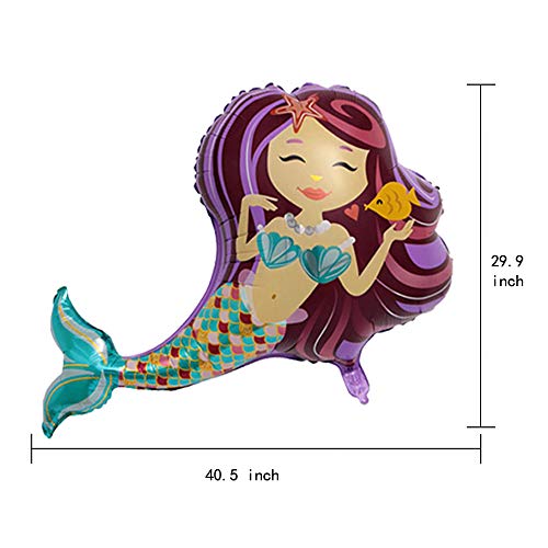 Mermaid Party Supplies, 35 PCS Mermaid Birthday Balloons Decorations Pack, Under The Sea Party Kit de decoración para niñas mujeres