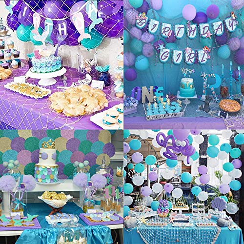 Mermaid Party Supplies, 35 PCS Mermaid Birthday Balloons Decorations Pack, Under The Sea Party Kit de decoración para niñas mujeres