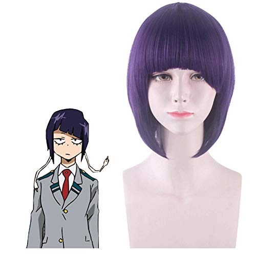 Mi héroe Academia Kyoka Jiro Peluca de cosplay 35 cm Púrpura Negro Pelo sintético corto Boku No Hero Academia Pelucas de cosplay + Gorro de peluca Peluca de Kyoka Jiro 364