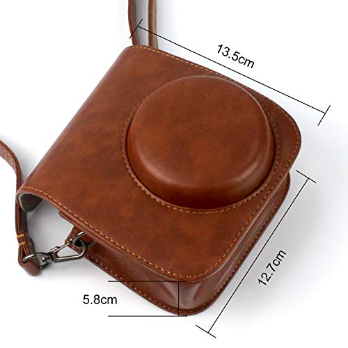 Mini PU Funda de Cuero, PTNeu Estuche para la Camara para Fujifilm Instax Mini 8 Mini 8 Mini 9, Bolsa Funda de Cámara Instantánea, Bolso Exclusivo para Cámara Retro con Correa Extraíble