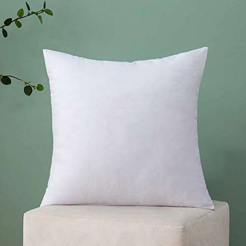 MIULEE Relleno de Cojines Juego de 4 Unidades Almohada Suave Mullido y Suave para Funda de Cojines Decoración Poliéster y Algodón Antialérgico Indeformable Cojines para Sófa Cama Hogar Blanco 45x45cm