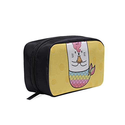 Mochilas escolares de moda para niñas Mermaid Cat Perfect Cute Cartoon Easy Cosmetic Bag Canvas Woman Bag Bolsas de viaje Bolsas de cosméticos Estuche multifunción Bolsas de mano cosméticas