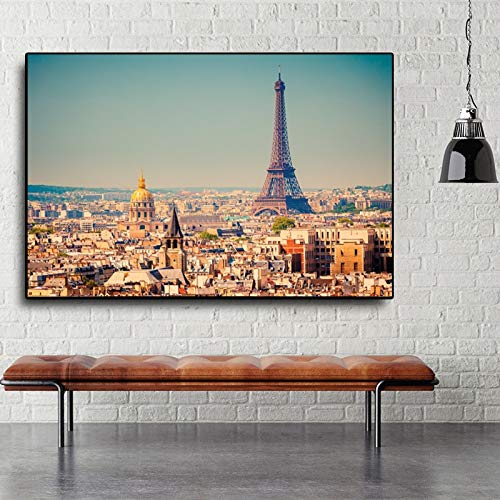 Moderno París Torre Ciudad Arquitectura Paisaje Póster y foto Lienzo Pintura Sala de estar Mural Muebles para el hogar Sin marco Lienzo decorativo Pintura A114 40x60cm