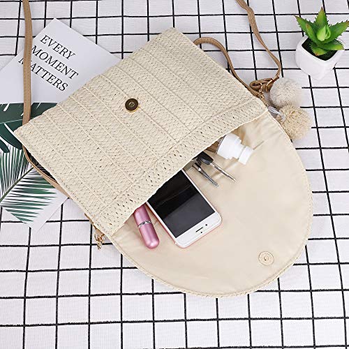 Monedero de Embrague de Paja, Bolsa de Noche Mujer, Bolsos de la Tarde Boho Tejidas Envelope Clutch Cartera Fiesta Bolsa de la Boda del Verano de la Paja para la Muchacha de Las Mujeres