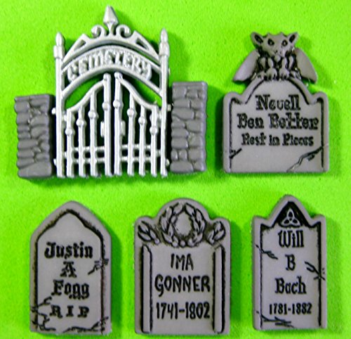 Monstruo Mash Cementerio Smash Halloween Molde de silicona para la torta de Decoración Pastel de Cupcake Toppers Glaseado Sugarcraft Tool por Fairie Blessings