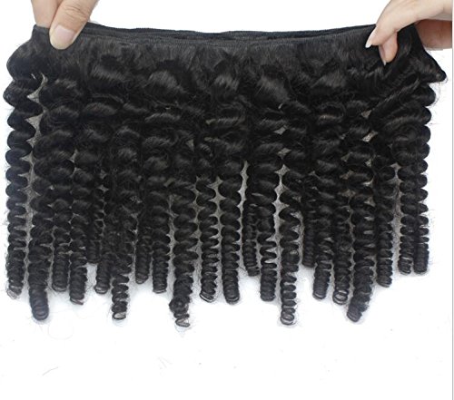 Morningsilkwig 1 Piezas Pelo Natural Extensiones Afro Kinky Curly Cabello Humano 100g/Pieza Remy Extensiones de Cabello Humano Hombre Remy Pelucas De Cabello Afro