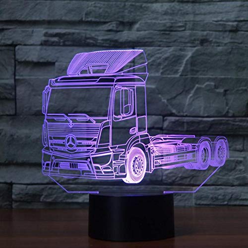 Múltiples colores Coche 7 cambio de color luz 3d táctil control remoto visual gradiente luz de noche led regalo de Navidad juguete para niños