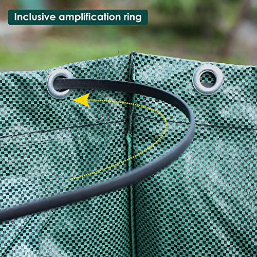 MVPower Bolsas de Basura de Jardín, Set de 3pcs x 272L, Gran Capacidad, de PE Material, Plegable, Resistente a la Corrosión y al Daño, para Hojas Plantas Podadas etc.