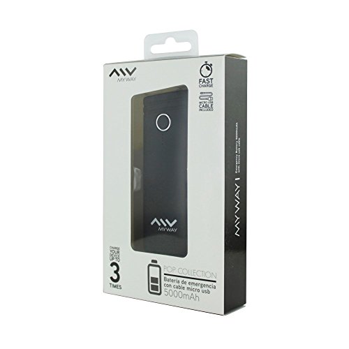 My Way MWCHP0090 - Batería Externa (5000 mAh) Color Negro