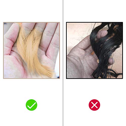 Nadazaa Peluca de pelo ondulado Larga Dorado Pelo Gris Negro Natural Cosplay para Fiesta Party Halloween resistente al calor