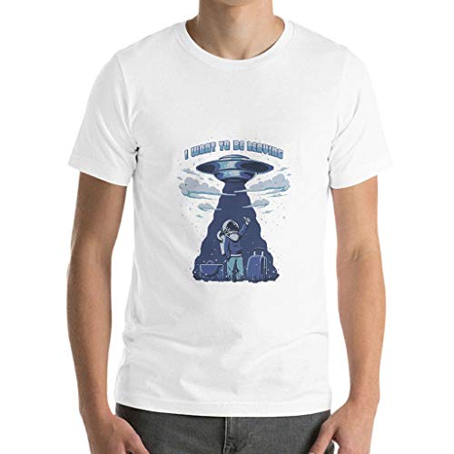 nanjingjin - Camiseta de algodón astronaut-ufo-minimalism-5u Soft para niños y niñas, color blanco espacial