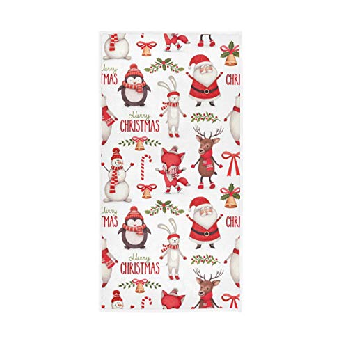 Navidad Santa Muñeco de Nieve Ciervo Oso Polar Pingüino Pastor Suave Toallas de baño Grandes Invitado de Mano Multipropósito para el hogar Baño SPA Hotel Gimnasio Altamente Absorbente Decorativo