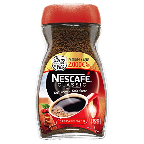 NESCAFÉ Café Classic Café Soluble Descafeinado, Bote de cristal, Paquete de 6x200g de Café - Total 1,2 Kg