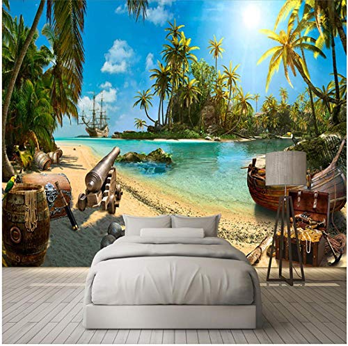 Newberli Custom Any Size 3D Wall Mural Wallpaper Decoración Para El Hogar Playa De Arena Cocoteros Mar Isla Paisaje Pintura De Pared Papel Tapiz Fotográfico