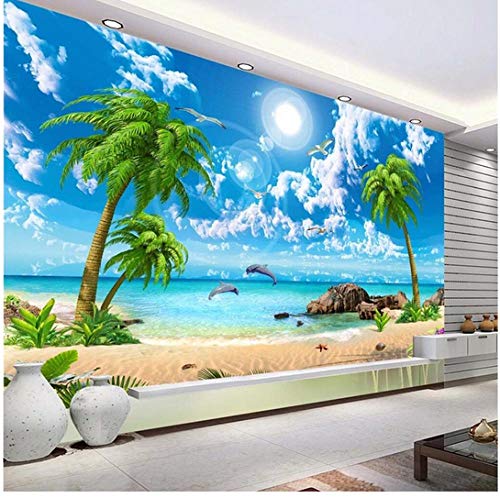 Newberli Personaliza Cualquier Tamaño De Papel Tapiz Mural Hd Hermosa Vista Al Mar Arena De Coco Paisaje De Playa Tv Fondo De Pared