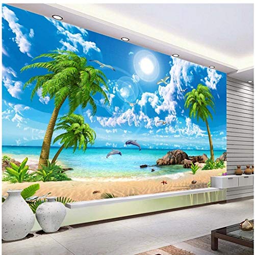 Newberli Personaliza Cualquier Tamaño De Papel Tapiz Mural Hd Hermosa Vista Al Mar Arena De Coco Paisaje De Playa Tv Fondo De Pared