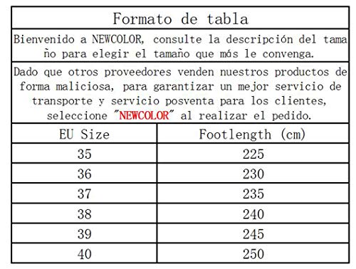 NEWCOLOR Mujeres Primavera Otoño Moda Transpirable con Cordones Zapatos De Balancín Zapatos Deportivos Ocasionales