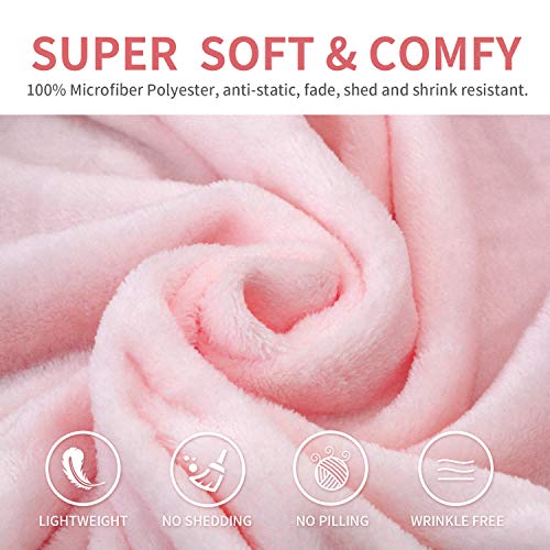 NEWSHONE Mantas Franela Fleece Blanket Throw Blanket Double/Twin— Cosy Soft Mantas de Cama cálidas y Ligeras para sofá Sofá Manta de Microfibra para Todo Uso multipropósito