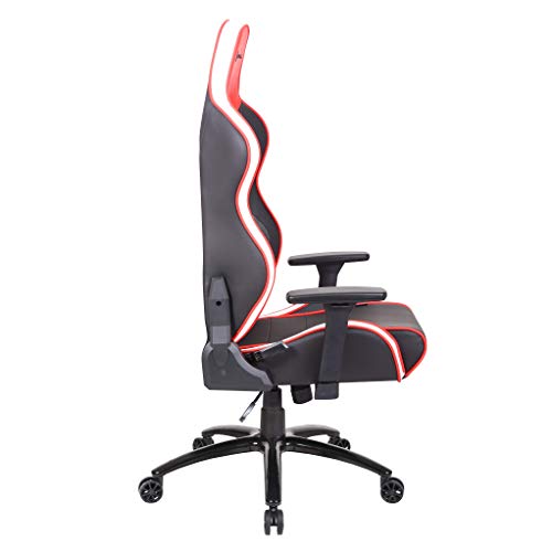 Newskill Kaidan - Silla gaming profesional reforzada con estructura de metal (respaldo con mecanismo de mariposa reclinable en 180 grados, reposabrazos 3D) - Color Rojo