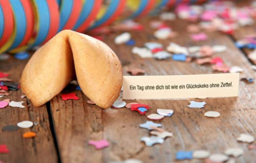 Ni Hao "Alles Liebe" - Galletas de la suerte en bonita caja de 10 unidades con galletas empaquetadas individualmente y diferentes frases – Fabricado en Alemania