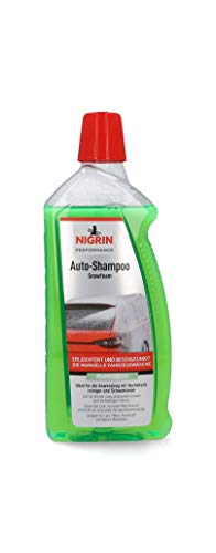 Nigrin 20605 Coche, 1 litro, champú de Espuma Que Genera Densidad, Larga adherencia, Elimina la Suciedad, Aroma de Goma de Burbujas