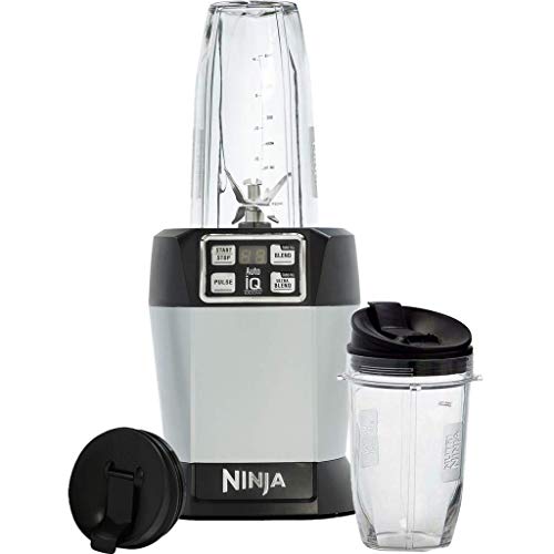 Ninja BL480 Blender, Servicio Individual, Auto-Iq, 1000 W, Acero Inoxidable, Negro/Plateado