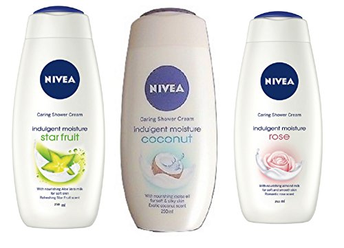 Nivea De Mujer Cuidado Crema De Ducha Triple Conjunto Coco, Star Fruta Y Rosa Indulgente Contenido De Humedad. 3 Excelente Aromas 1 Valor Precio. Set 2