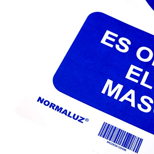 Normaluz RD20626 - Señal Adhesiva Es Obligatorio El Uso de Mascarilla Adhesivo de Vinilo 20X30 cm