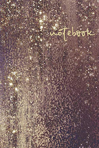 Notebook: Beautiful Plum & Bronze Gold Texture Inspired Night Sky Design