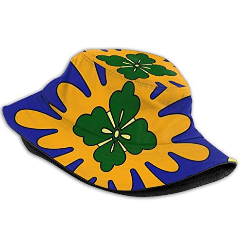 N/P Sombrero de pescador naranja y azul Talavera patrón de azulejos plegable reversible unisex para adultos moda cubo Cap verano pescador sombrero al aire libre, muchos patrones