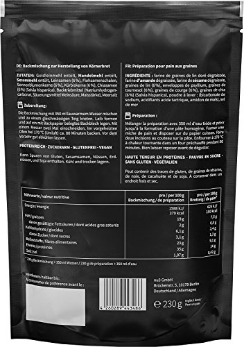 nu3 Fit Bread - 230 g de harina para pan integral con proteína - 15 veces menos carbohidratos - Bajo en azúcar, grasa y sin gluten - Alto contenido de fibra - Prepara fácilmente tu propio pan casero