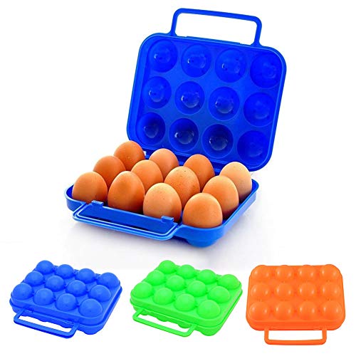 NXACETN Caja De Huevos De Plástico Portátil Portale 12 Rejillas Camping Picnic Caja De Almacenamiento De Huevos Plegable Caja De Almacenamiento Contenedor Verde