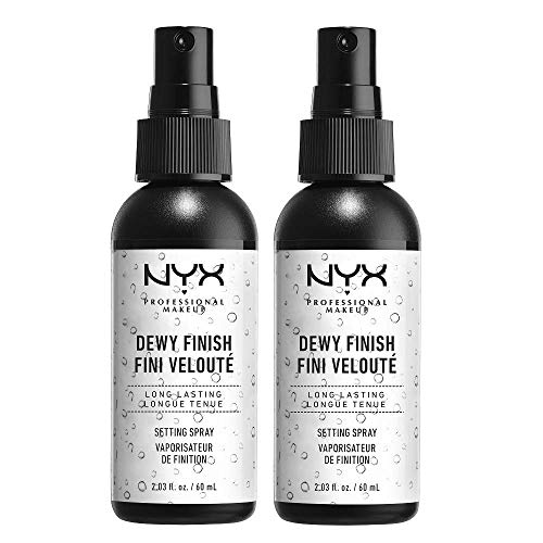 NYX Professional Makeup Spray fijador Makeup Setting Spray, Larga duración, Ligero, Fórmula vegana, Acabado Dewy (hidratado), Pack doble, 60 ml